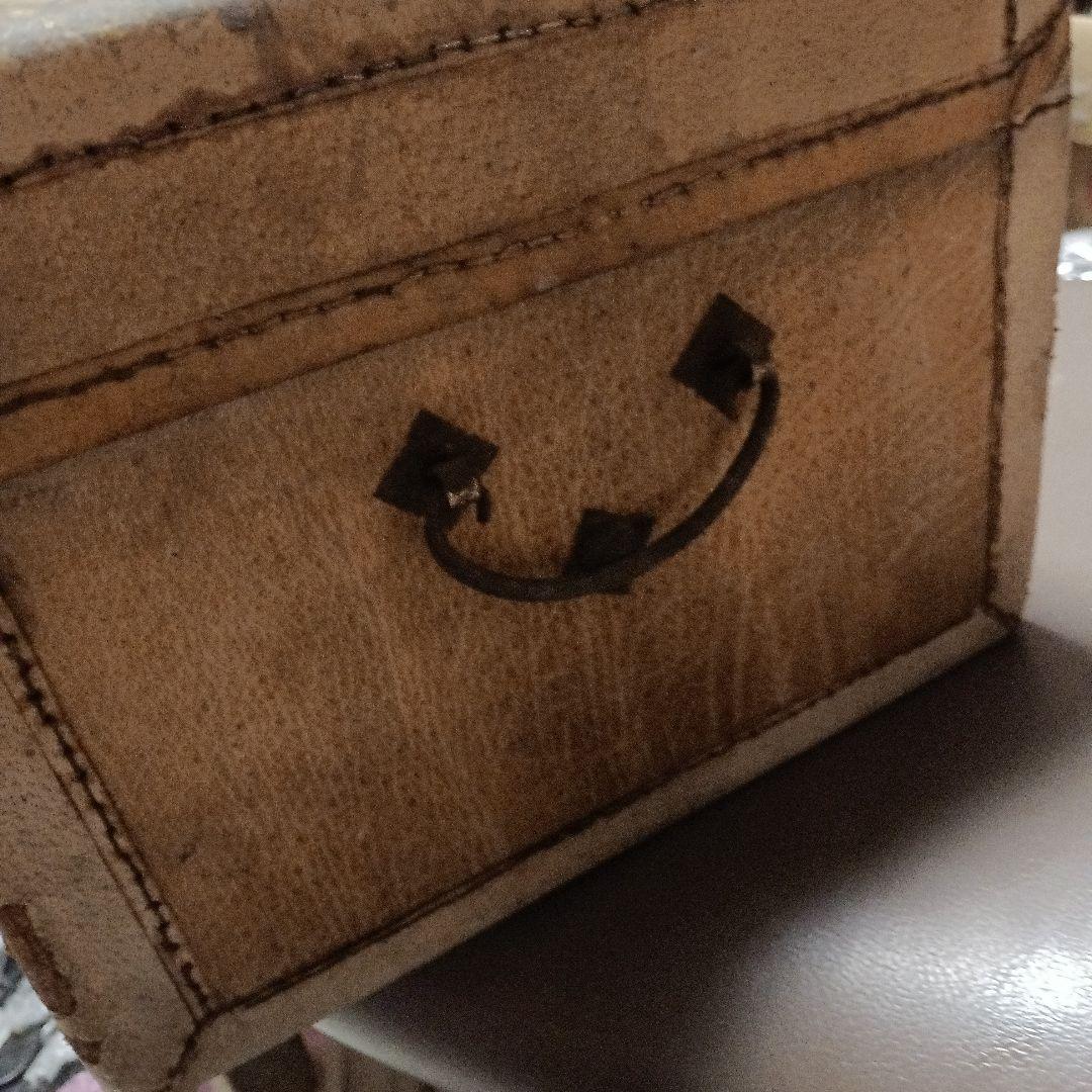 大正時代の箱　海上萬昌威造　表面皮　木製箱 青い内装