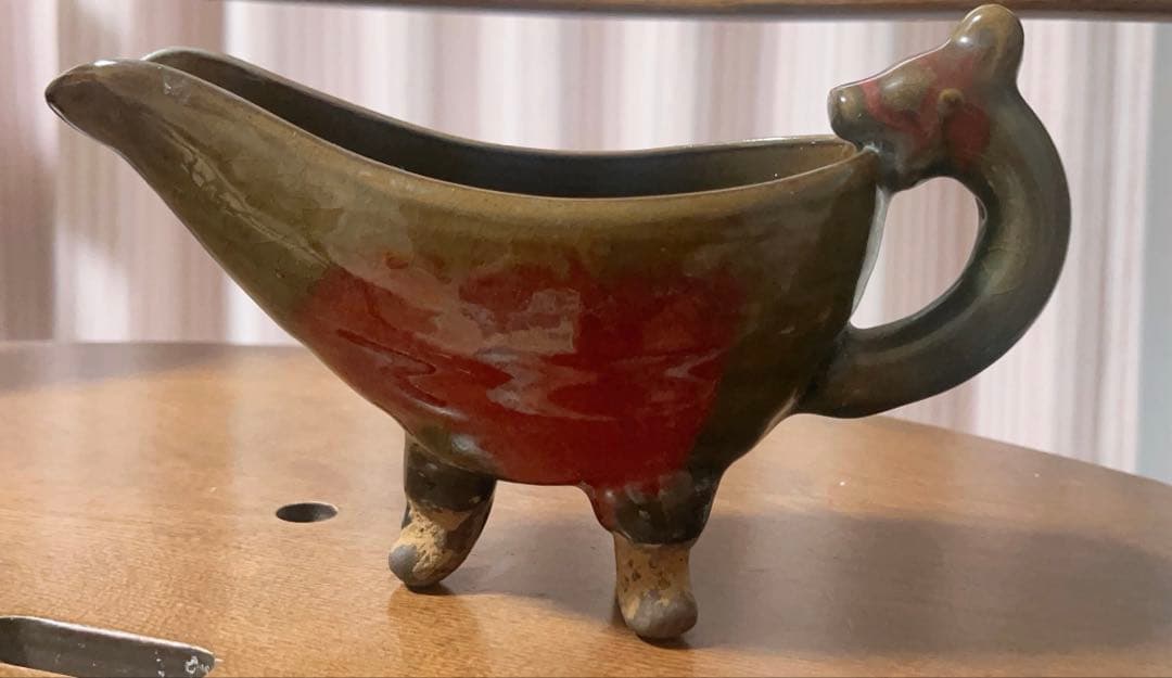 鈞窯 龍柄爵 杯 陶磁器 陶芸　酒器　中国美術 置物 賞物