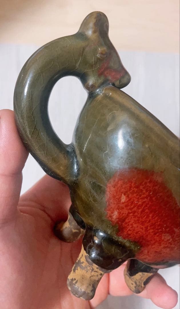 鈞窯 龍柄爵 杯 陶磁器 陶芸　酒器　中国美術 置物 賞物