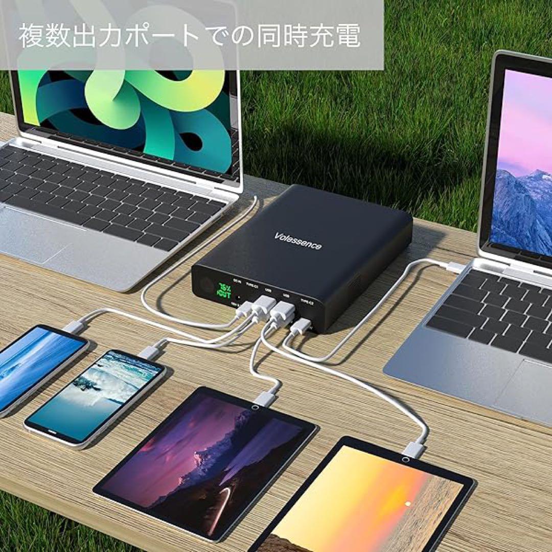 【急速充電】64000mAh 100W PDモバイルバッテリー 大容量
