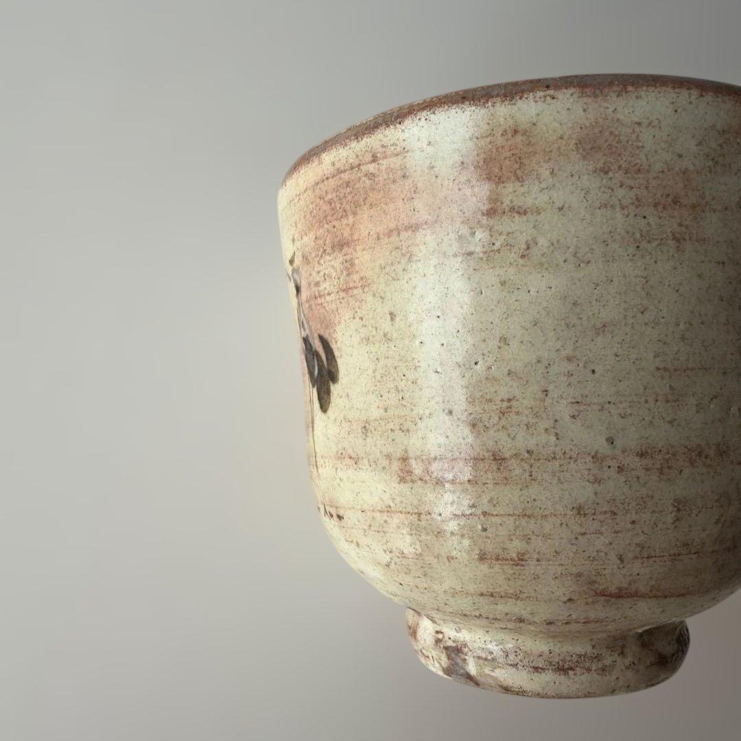 「御本立鶴」筒茶碗