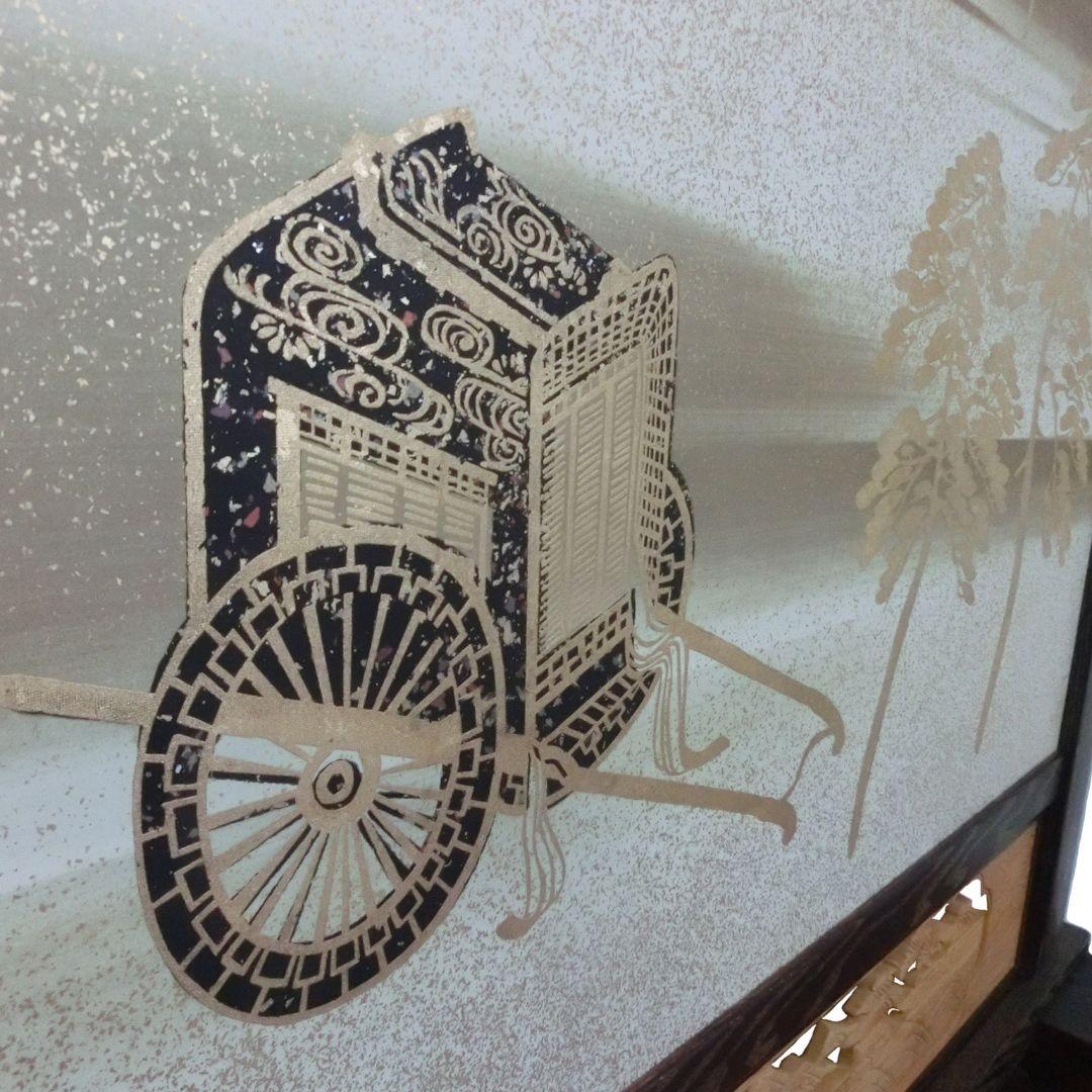 馬　衝立　和風　伝統襖画（馬く行く人生）襖画衝立　１台限定　訳アリ襖画和風衝立