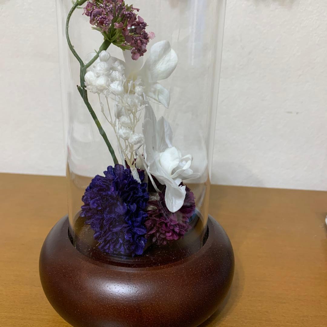 プリザーブドフラワー仏花※モダンなガラスドーム