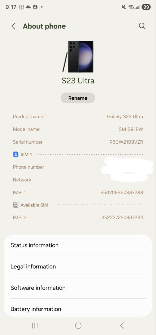 スマートフォン本体 blackcinderella Galaxy S23 Ultra 256