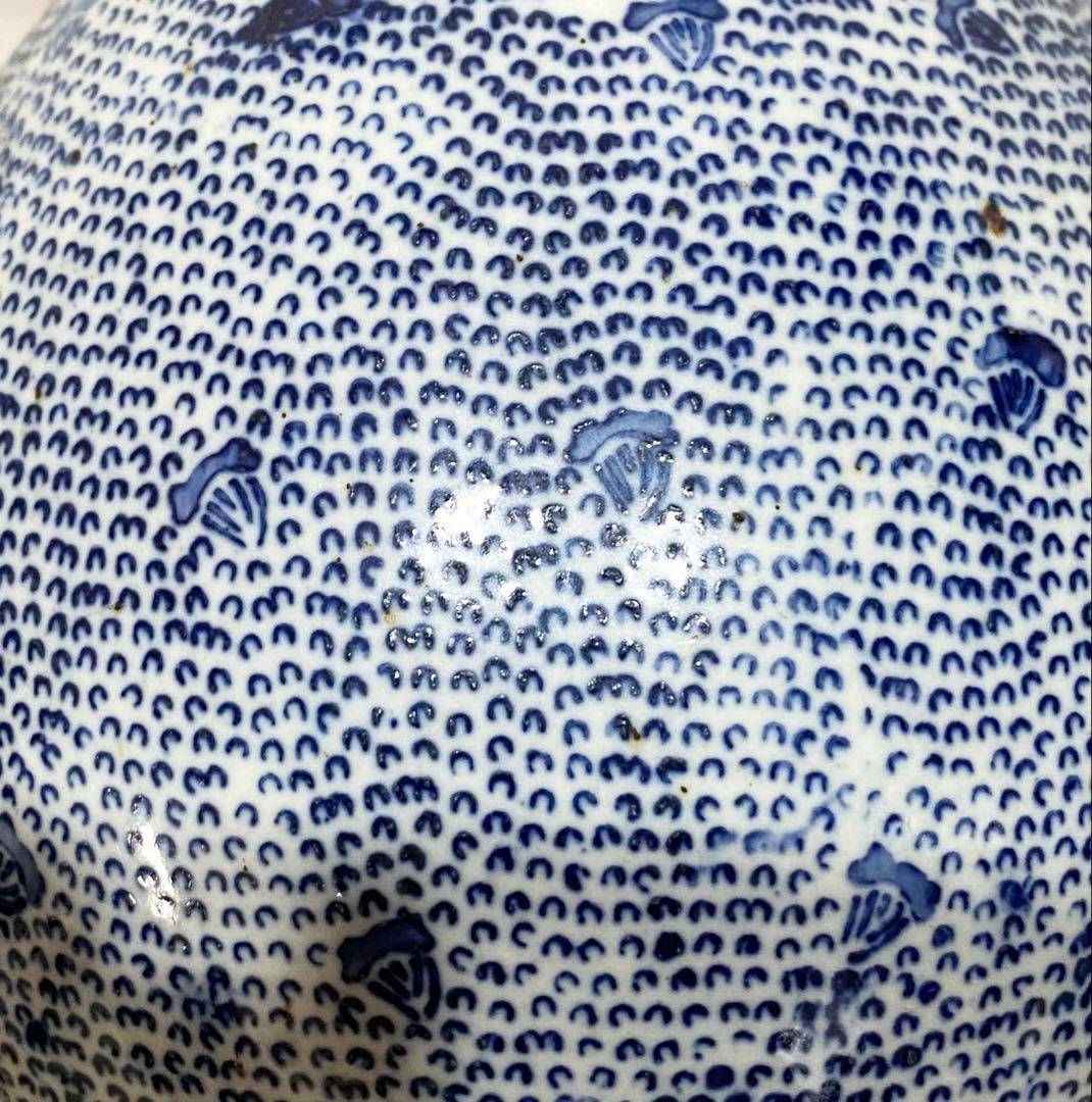 古伊万里／レトロな “印判微塵唐草文大徳利“