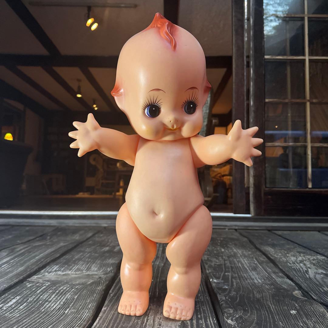 【特大53cm・希少】緑の羽付き キューピー人形 ソフビ ビッグサイズ