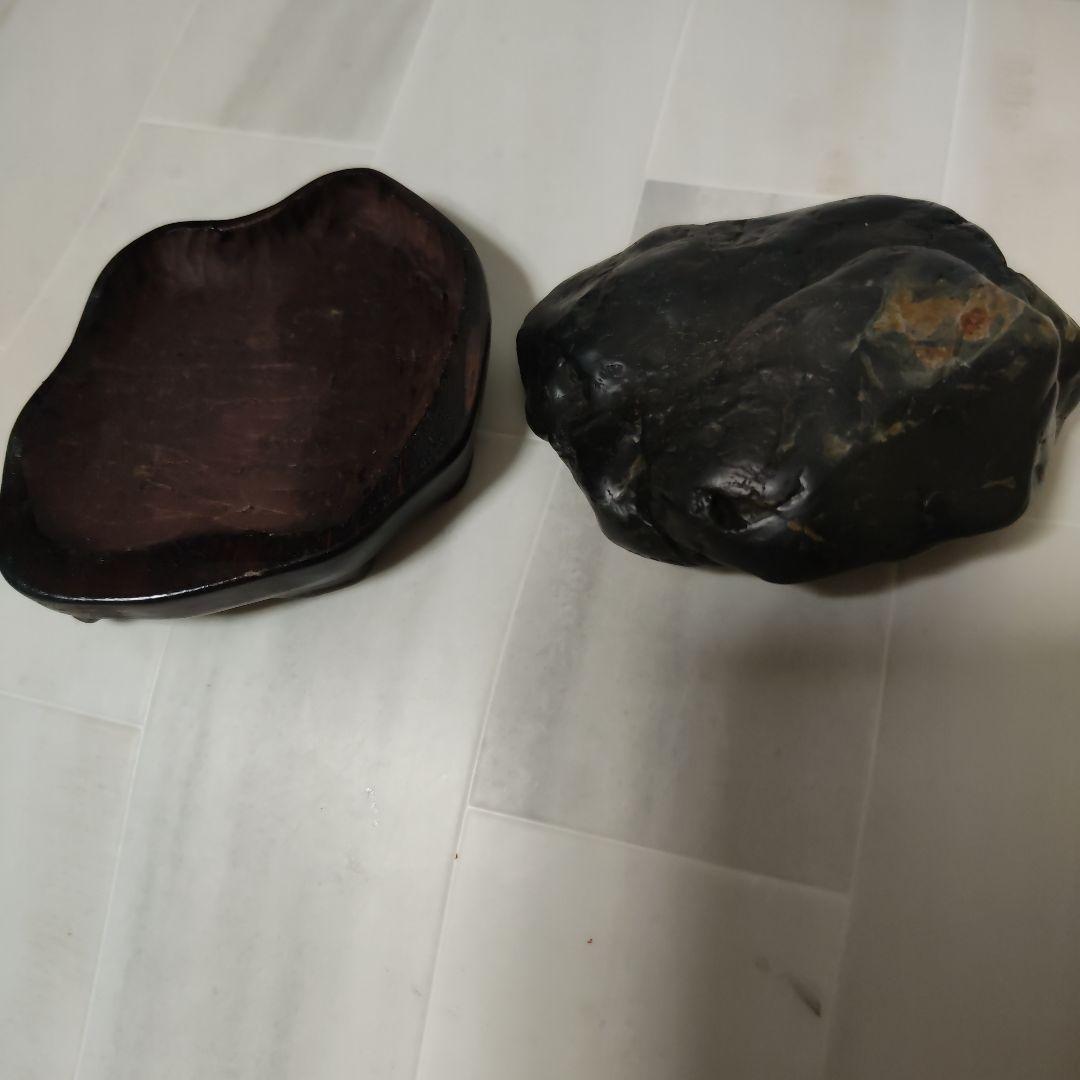 神居古潭石　カムイコタン石　天然記念物　水石　台座付き　鑑賞石