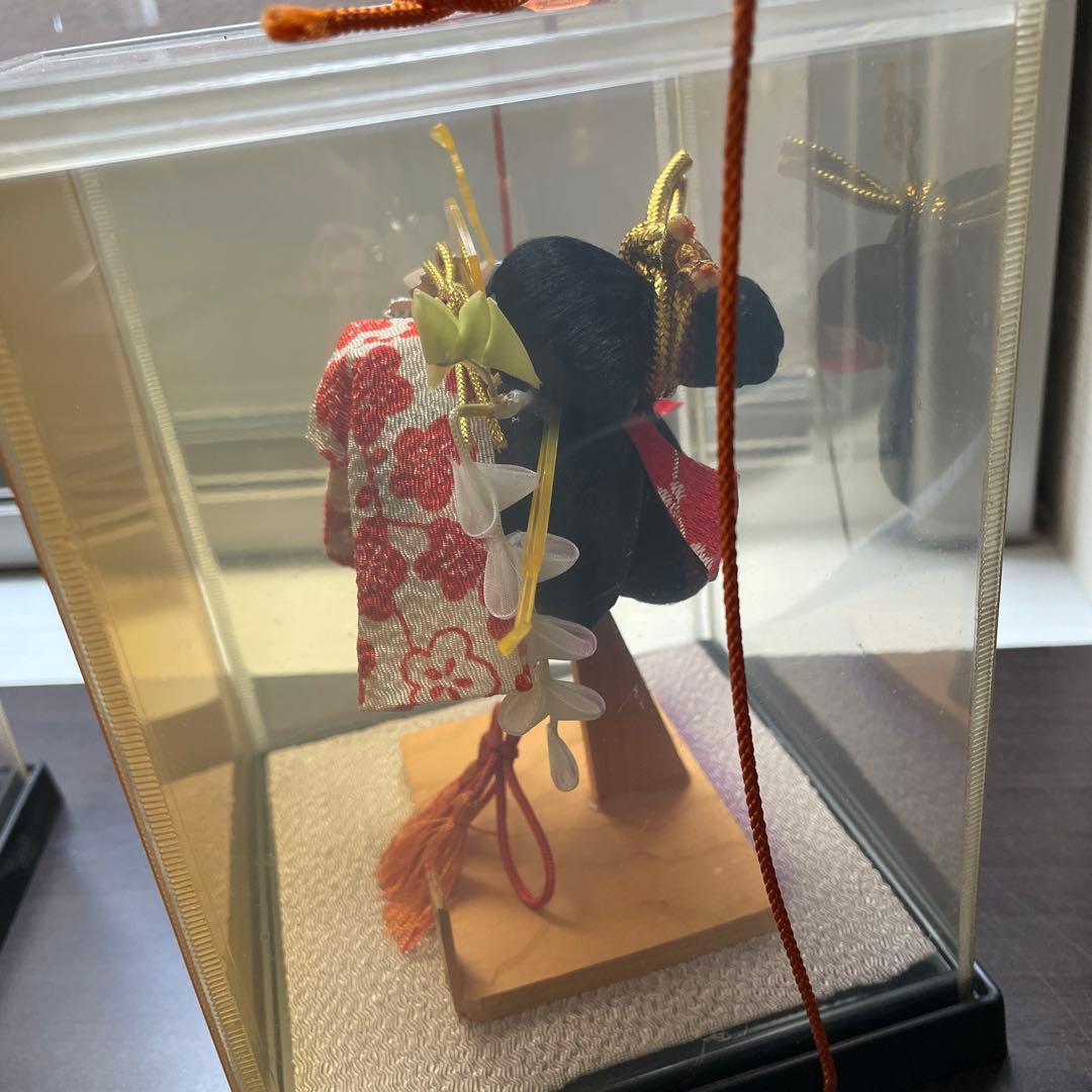 日本人形かつら　ミニチュアかつら　ケース入り　４つ　髪飾り　レトロ　日本髪