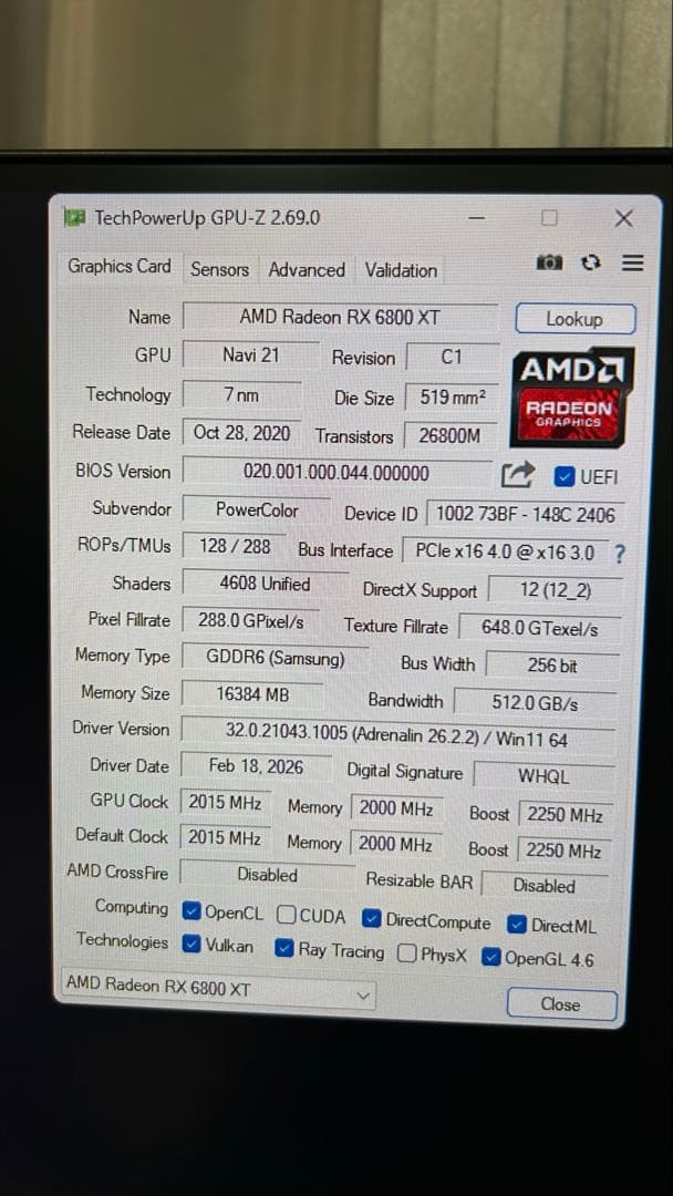 玄人志向　RED DRAGON AMD RX6800XT 16GB