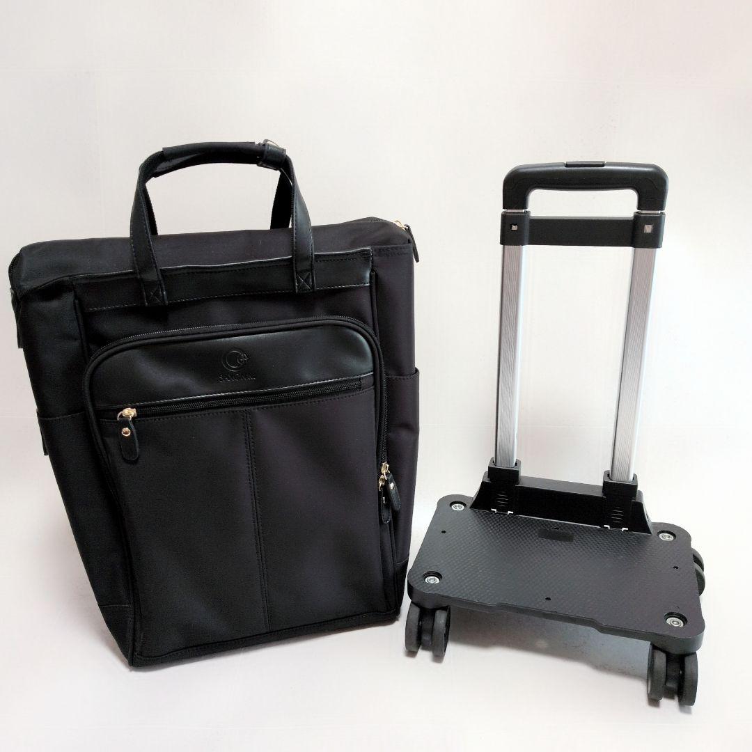 【美品】サクソンキュー　キャリーバッグ　保温保冷　黒　ショッピングバッグ