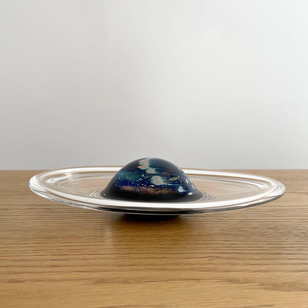 ノグチミエコ ガラス工芸 銀河誕生 宇宙 プレート オブジェ ペーパーウェイト