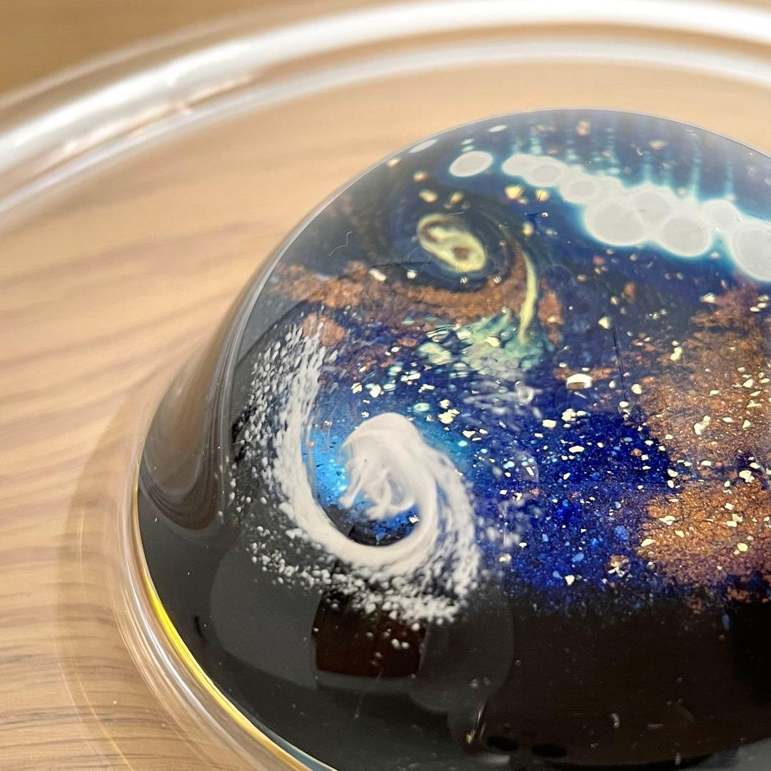 ノグチミエコ ガラス工芸 銀河誕生 宇宙 プレート オブジェ ペーパーウェイト