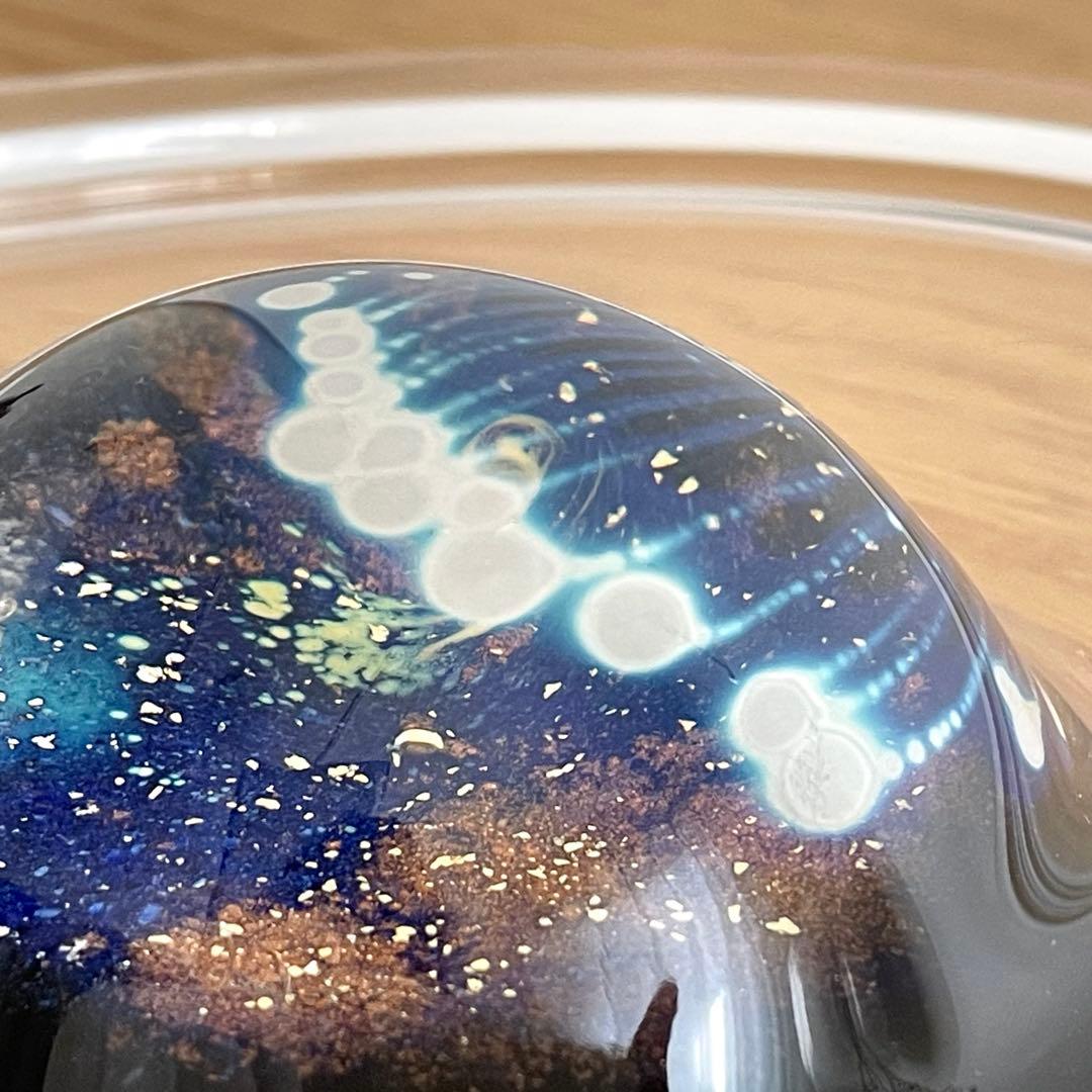 ノグチミエコ ガラス工芸 銀河誕生 宇宙 プレート オブジェ ペーパーウェイト