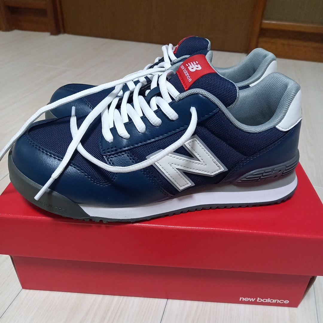 new balance ネイビー スニーカー　安全靴　23cm