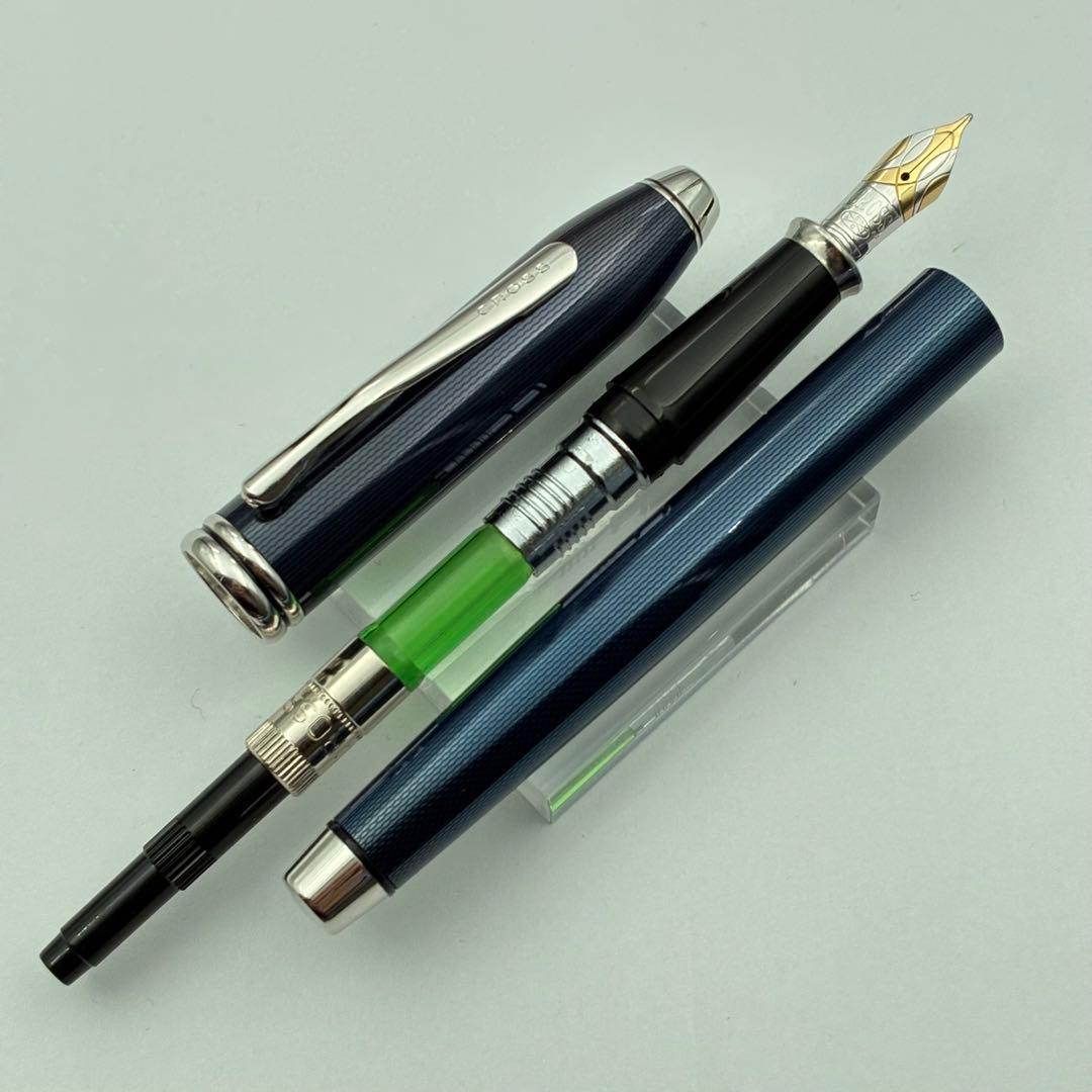 CROSS クロス タウンゼント 万年筆 クオーツブルー 18Kペン先 中字M