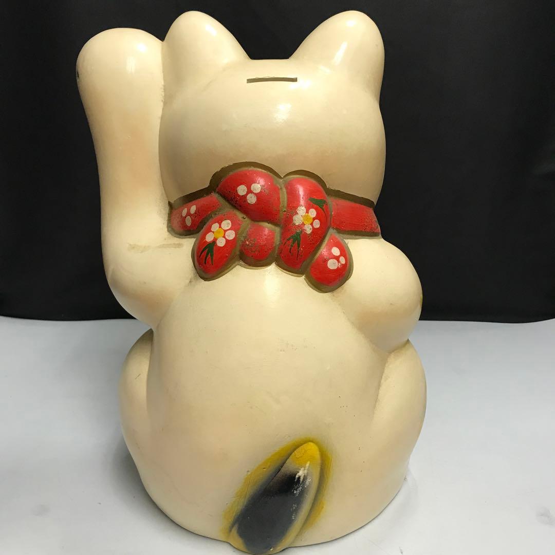 早い者勝ち！　昭和レトロ　招き猫　特大　約40cm 左手上げ　縁起物　貯金箱