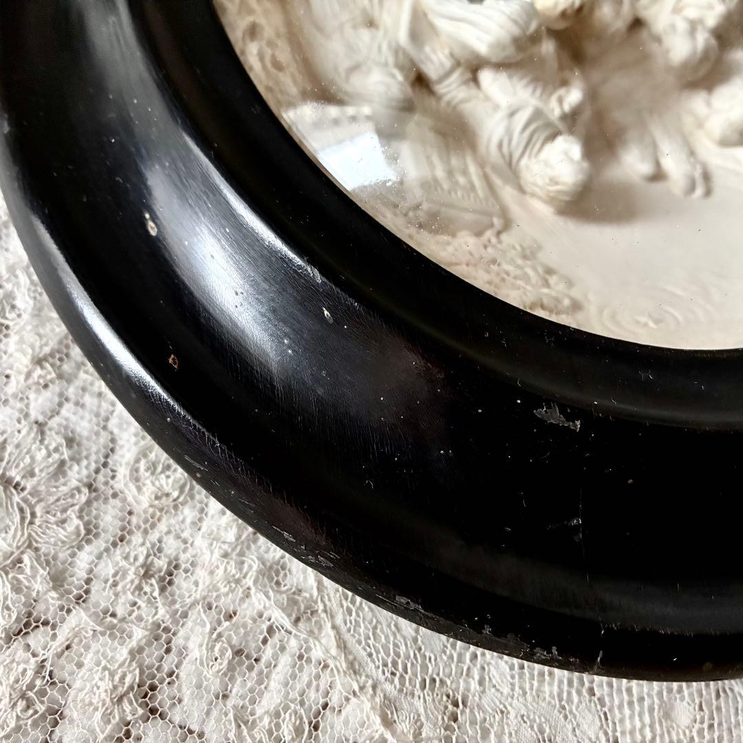 【希少】キリスト礼拝群像メダイヨン27cm 彫刻天使マリア　フランスアンティーク