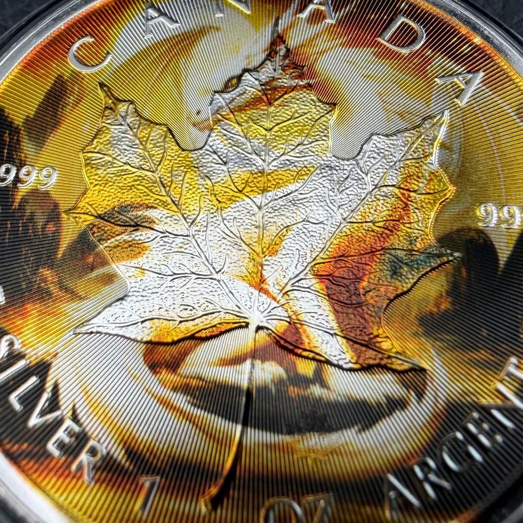 100枚限定！ メイプルリーフ 銀貨 カラー ホワイトドラゴン 1オンス 1oz